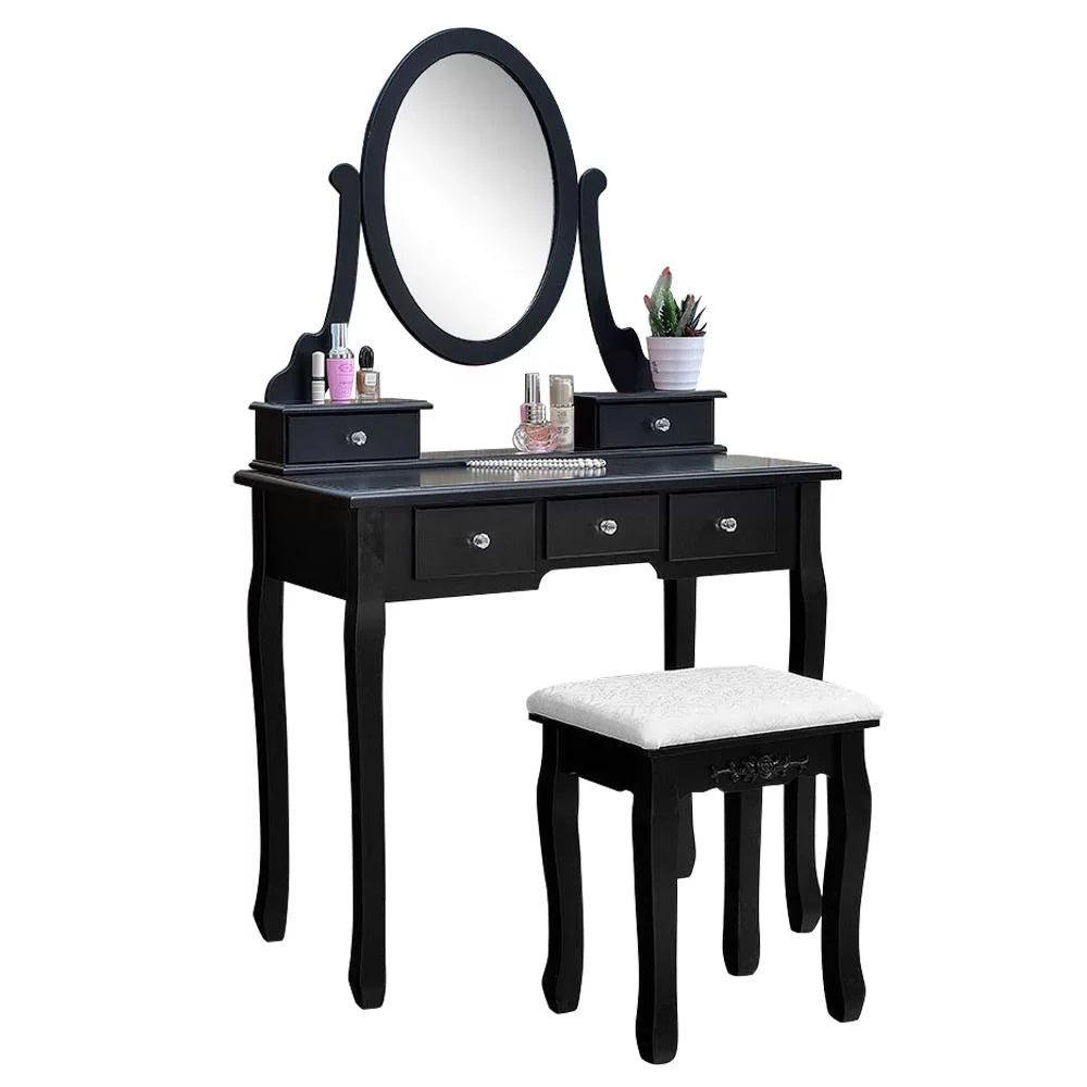 Wood Vanity Set Makeup Dressing Table Q631124