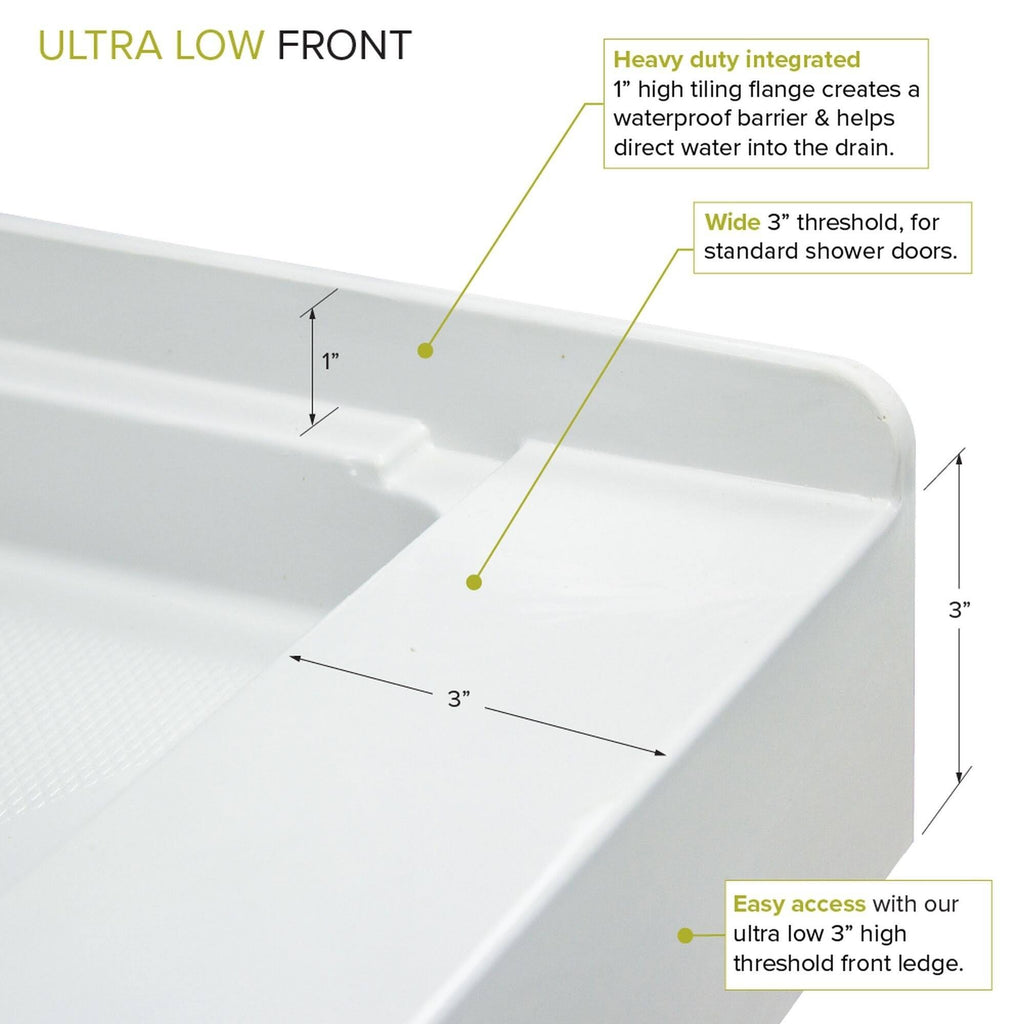 Cameo Single Threshold Shower Base with Center Drain Y8093