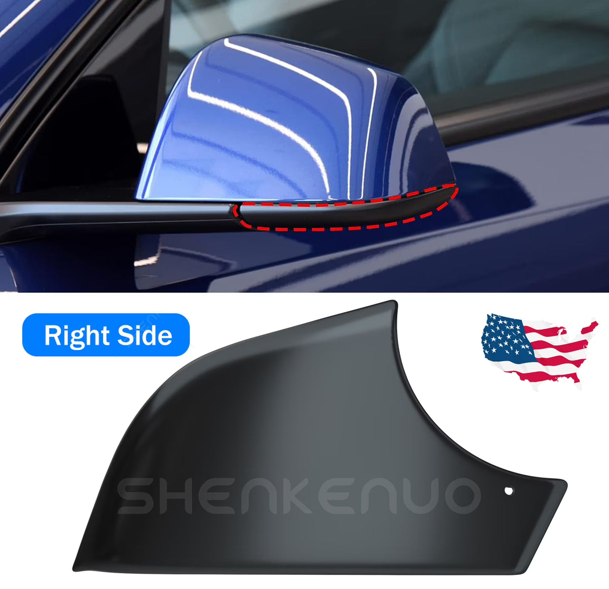Black Driver Side Door Wing Mirror Cover Lower Holder M967927