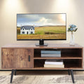Rustic Brown TV Stand with Open Storage Shelves and Cabinet K78242