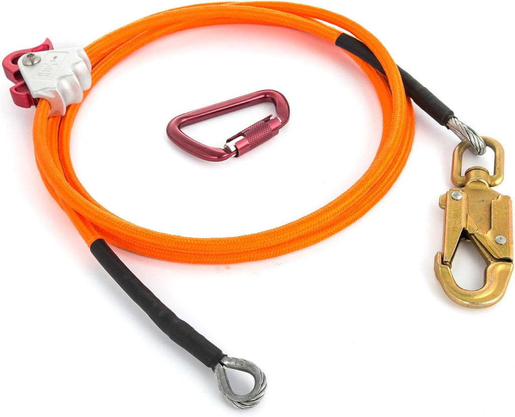Steel Wire Core Flip Line Kit 1/2 X 10' with Carabiner and Swivel Snap Pack of 2 V6955