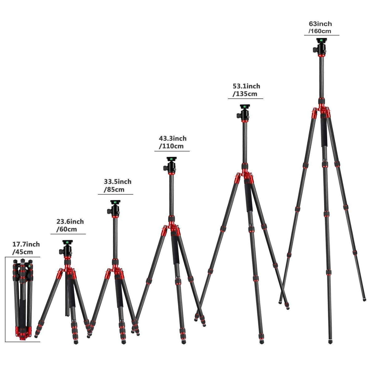 Carbon Fiber 67x22/170cm Tripod Monopod with 360 Degree Ball Head I1880