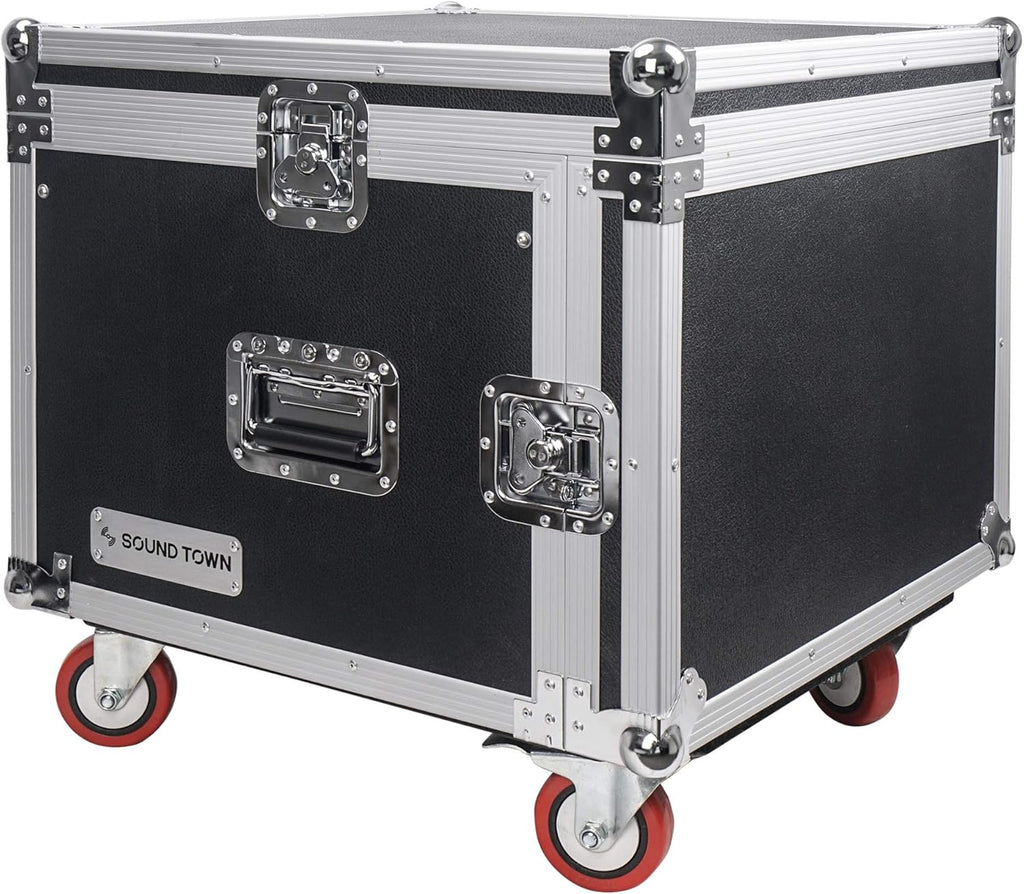 12U ATA Rack Case with 11U Slant Mixer Top and Casters G1281