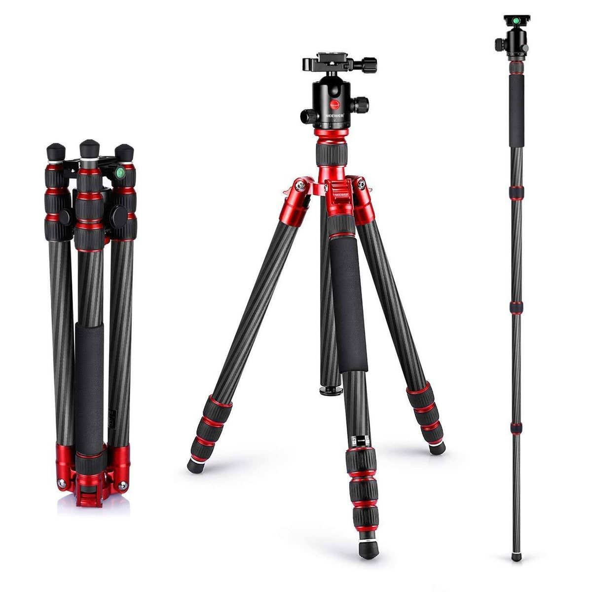 Carbon Fiber 67x22/170cm Tripod Monopod with 360 Degree Ball Head I1880