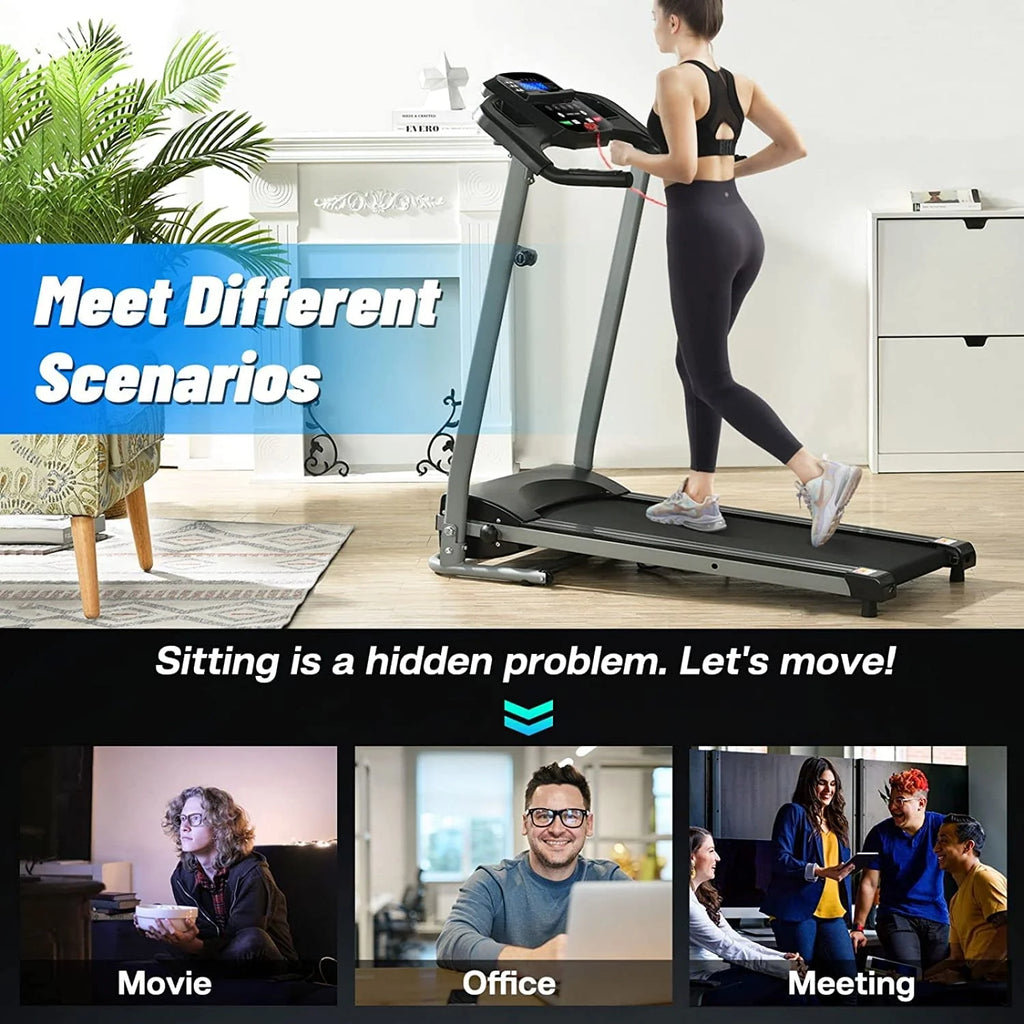 Foldable Electric Treadmill with LCD Monitor S109608