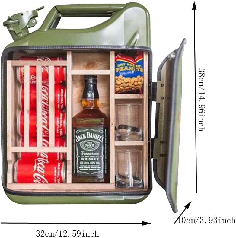 Army Green Jerry Can Mini Bar Set of 2 Z393
