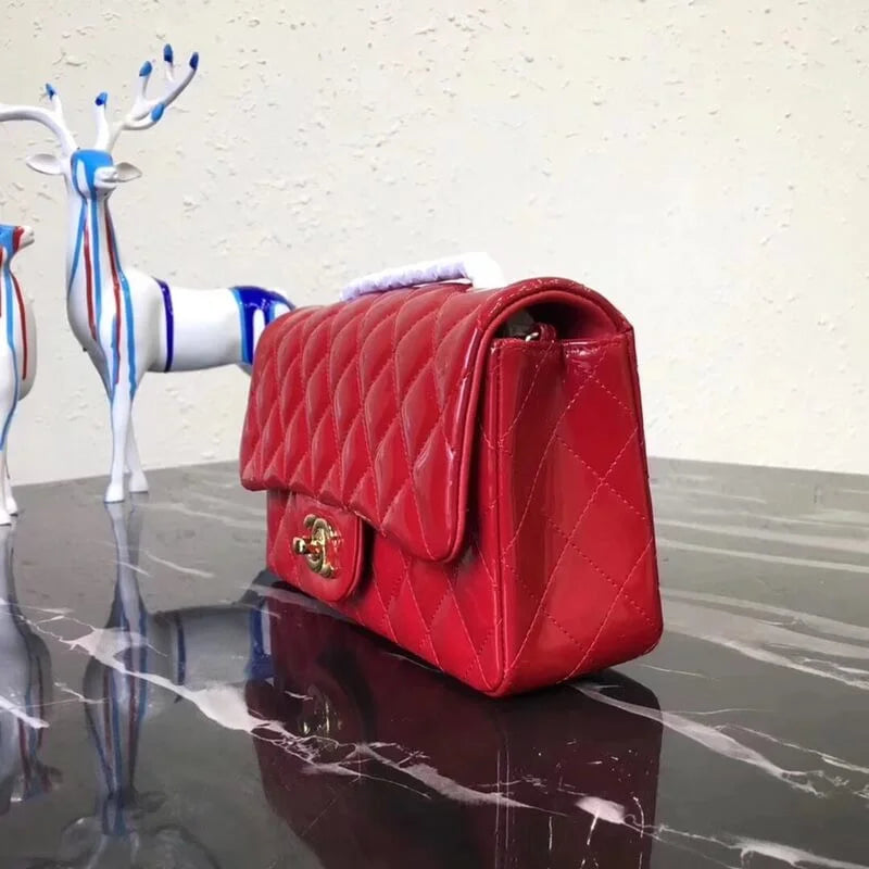 Patent Leather Flap Bag W211
