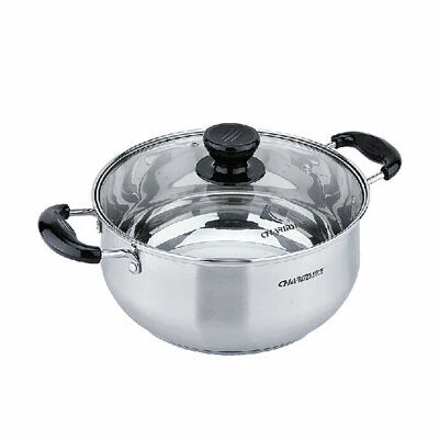 Stainless-Steel Casserole Pot with Glass Lid 24cm V758