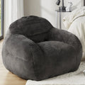 Grey Faux Fur Bean Bag Chair with Memory Foam Filler G678
