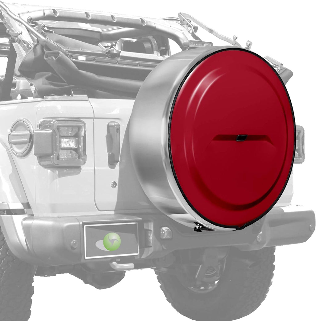Hard JL Tire Cover 255/70R18 Painted Plastic Face Polished Stainless Ring P8450