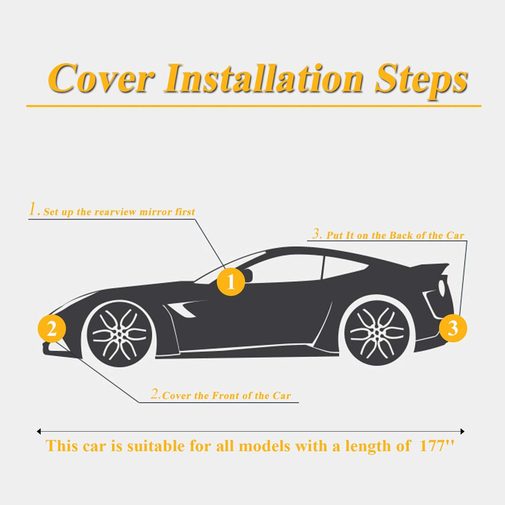 SUV Car Cover Waterproof All Weather 6 Layers with Zipper Cotton B56086