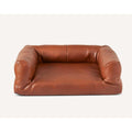 Brown Faux Leather Couch L10945