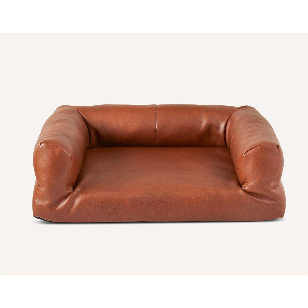 Brown Faux Leather Couch L10945