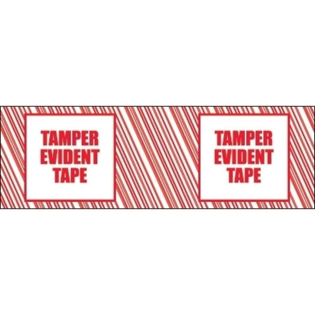 Tamper Evident Security Tape 2.5 Mil 3x22 x 110 yds Red/White 6/Case U222