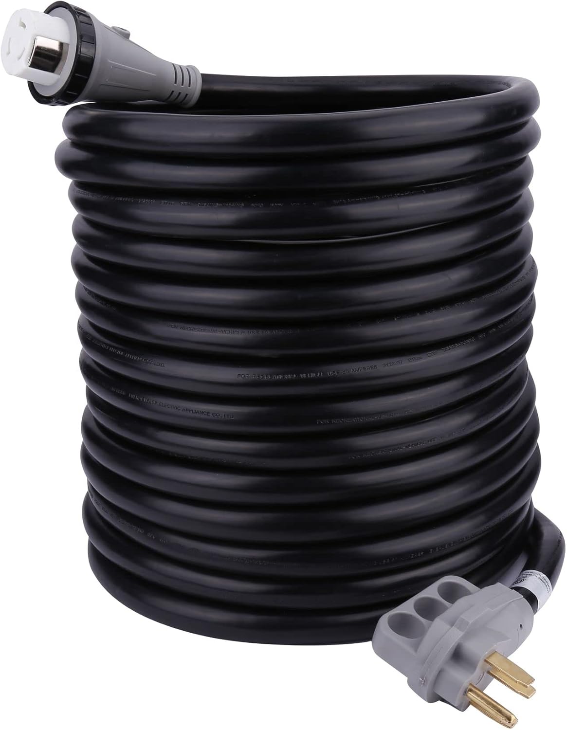 50 Amp 50 Feet RV Power Extension Cord with Molded Connector and Twist Lock F630