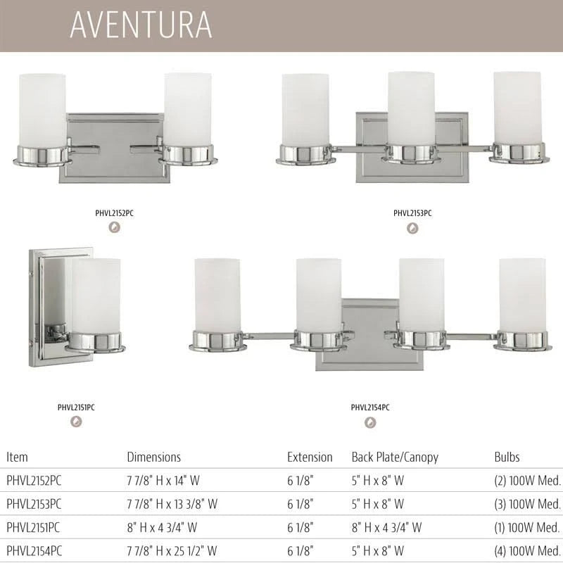 Polished Chrome 8x22 Tall Single Light Bathroom Fixture A570645