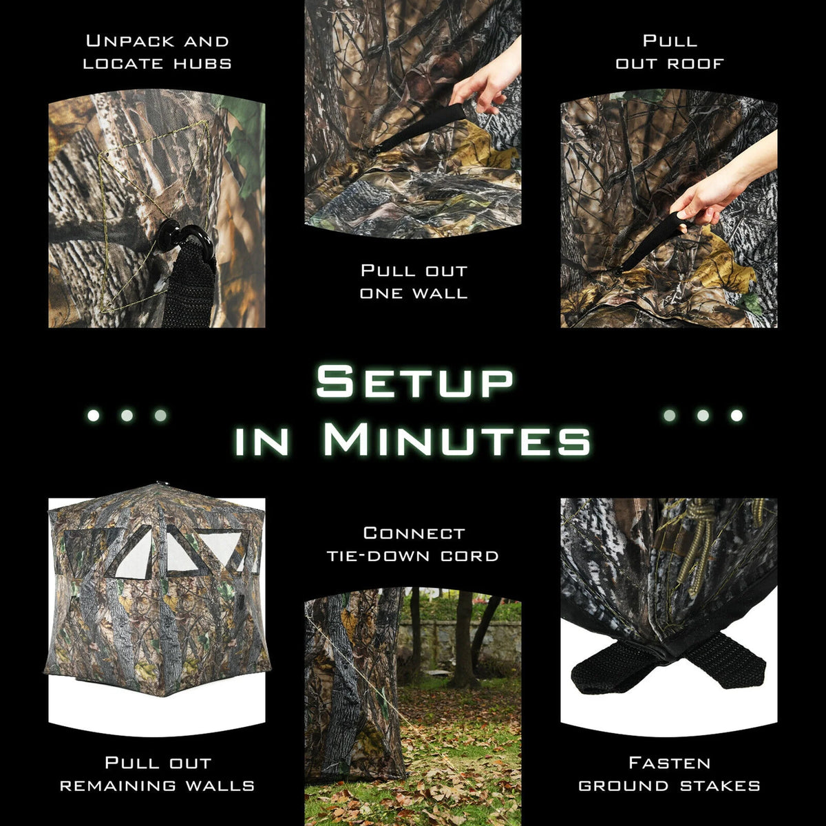 Portable 3 Person Pop-Up Hunting Blind with Carrying Bag B446
