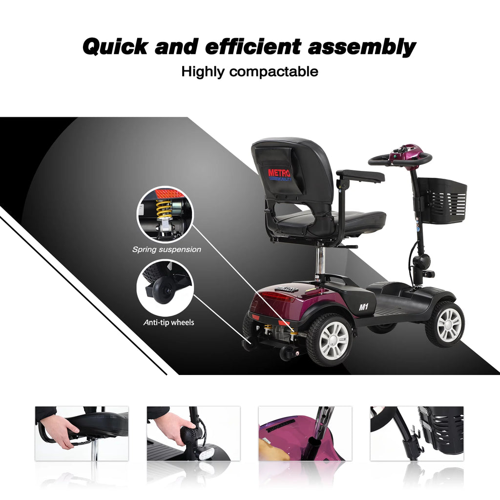 4 Wheels Compact Folding Mobility Scooter with Swivel Seat O206580