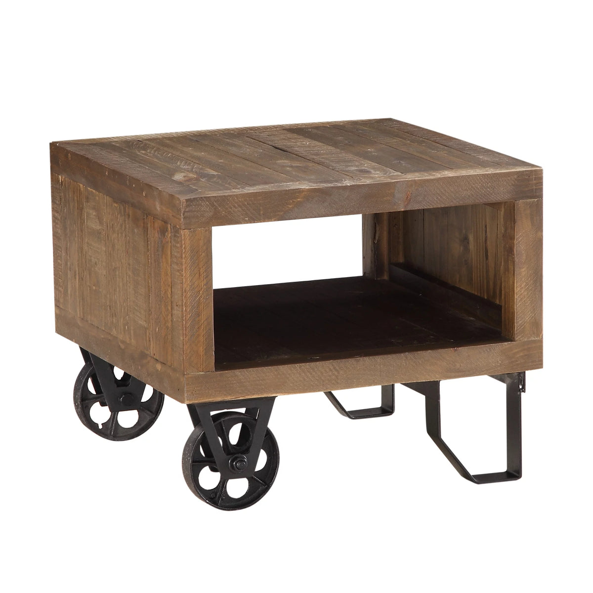 Reclaimed Wood Square Side Table S849