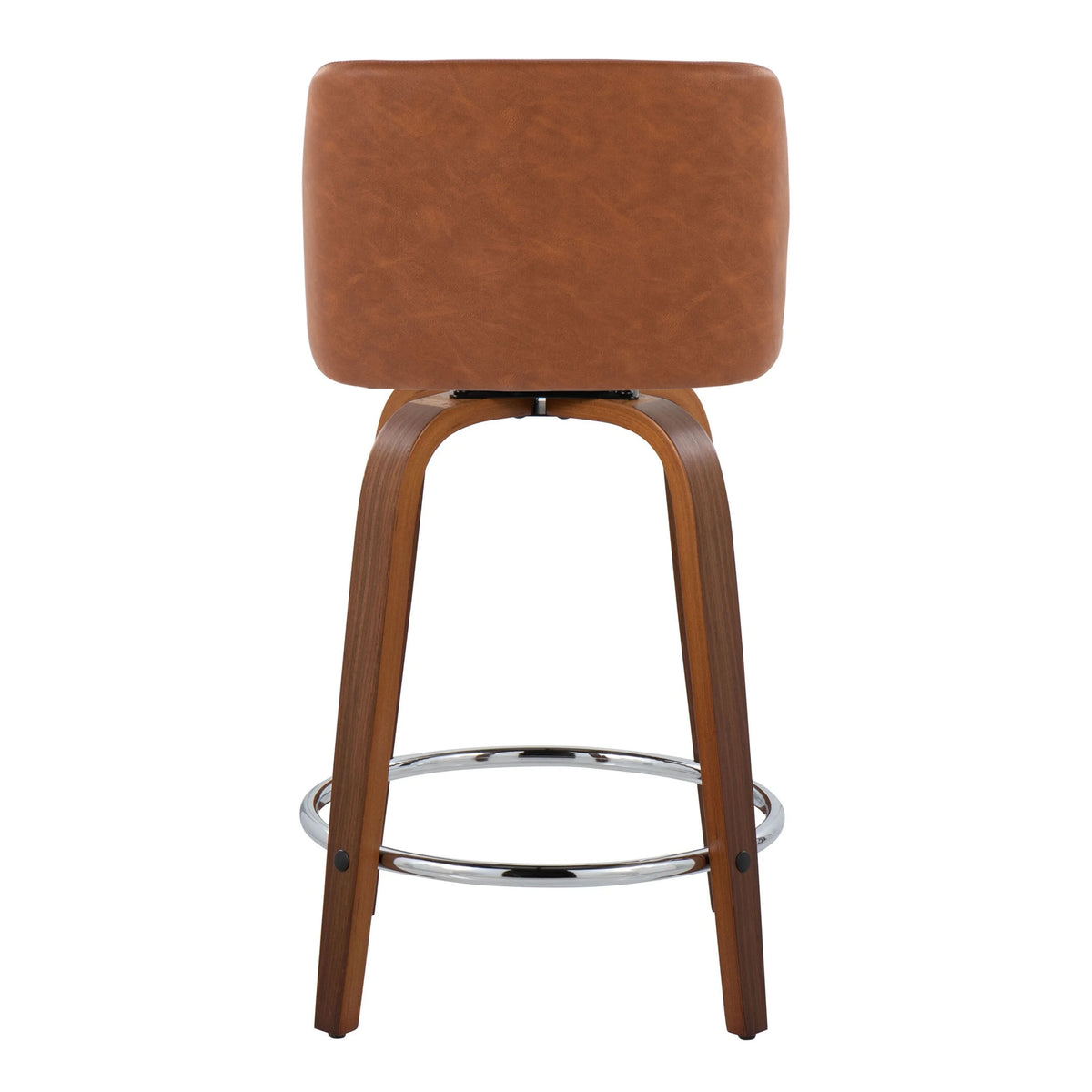 24" Counter Stool Set of 2 Camel Faux Leather Y337