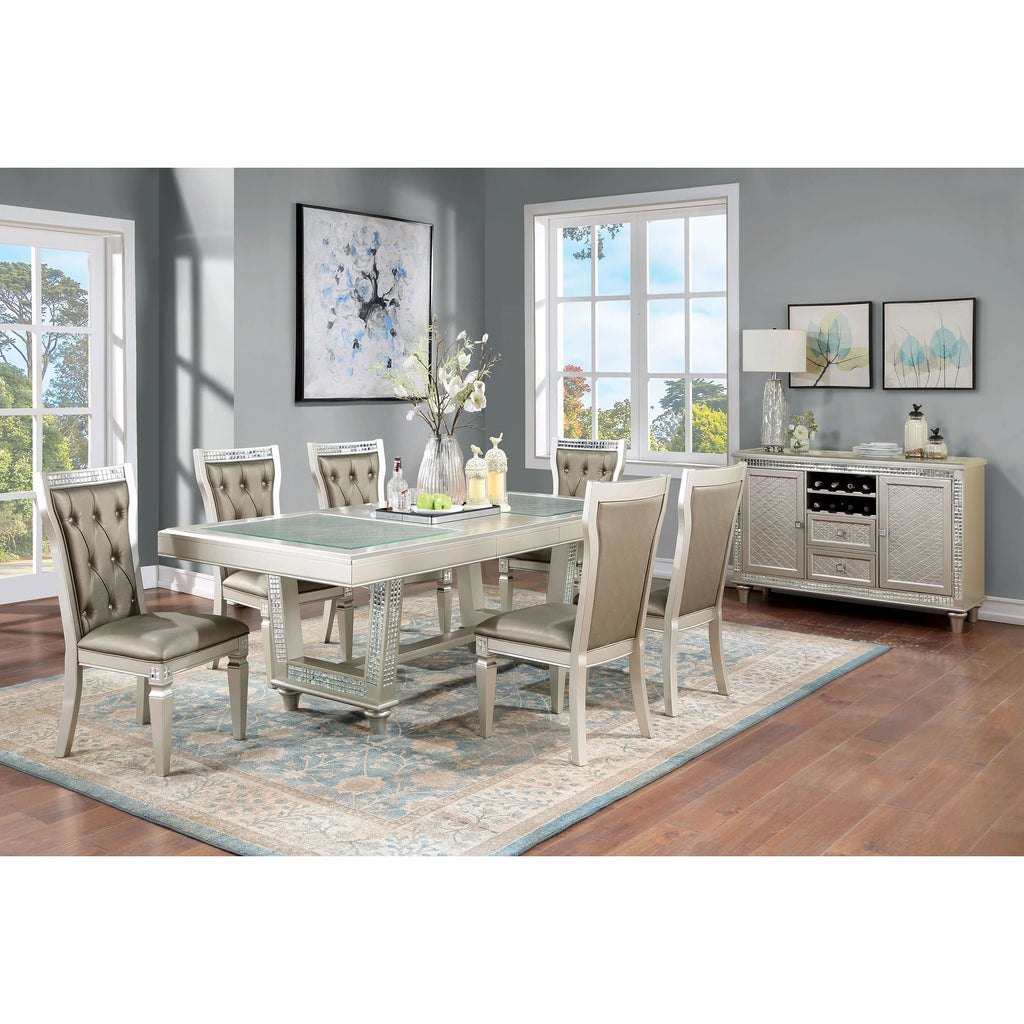 Faux Leather Tufted Side Chair Set of 2 N6612