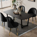 Black Velvet Upholstered Dining Chairs Set of 4 Y450