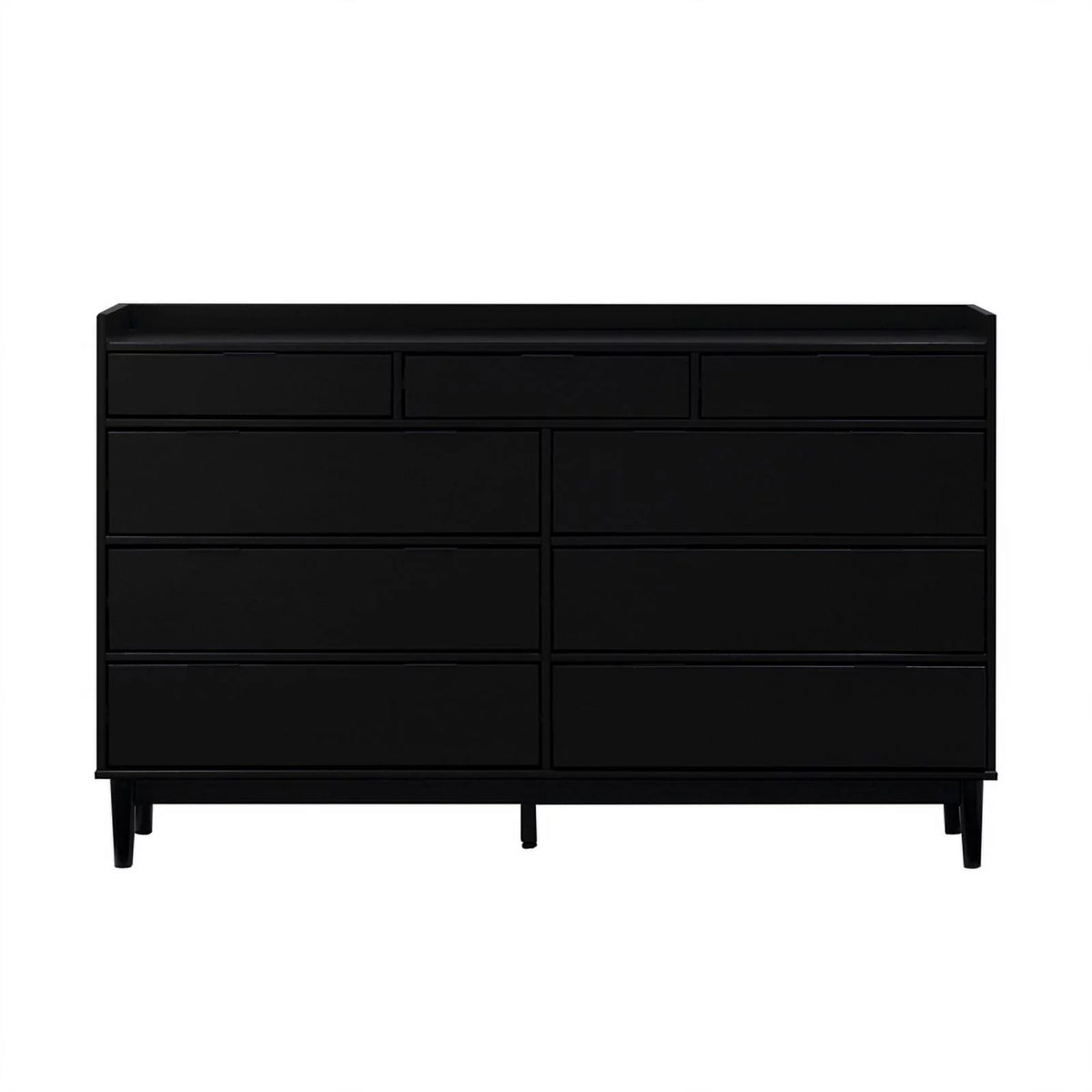 60" Black 9 Drawer Solid Wood Dresser G1255