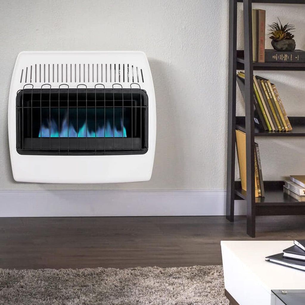 30,000 BTU Propane Natural Gas Wall Heater, White I98445
