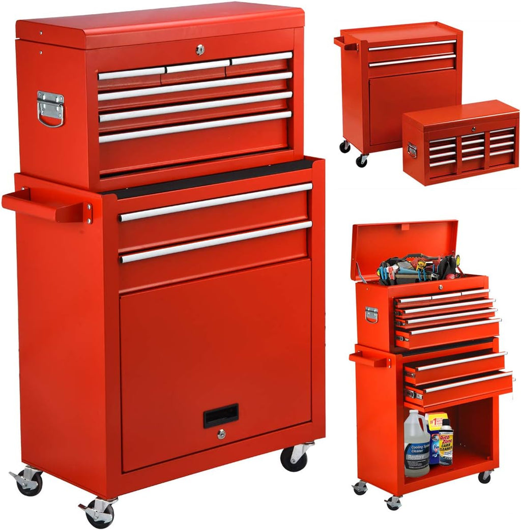 8 Drawer Rolling Tool Chest with Wheels Z323148