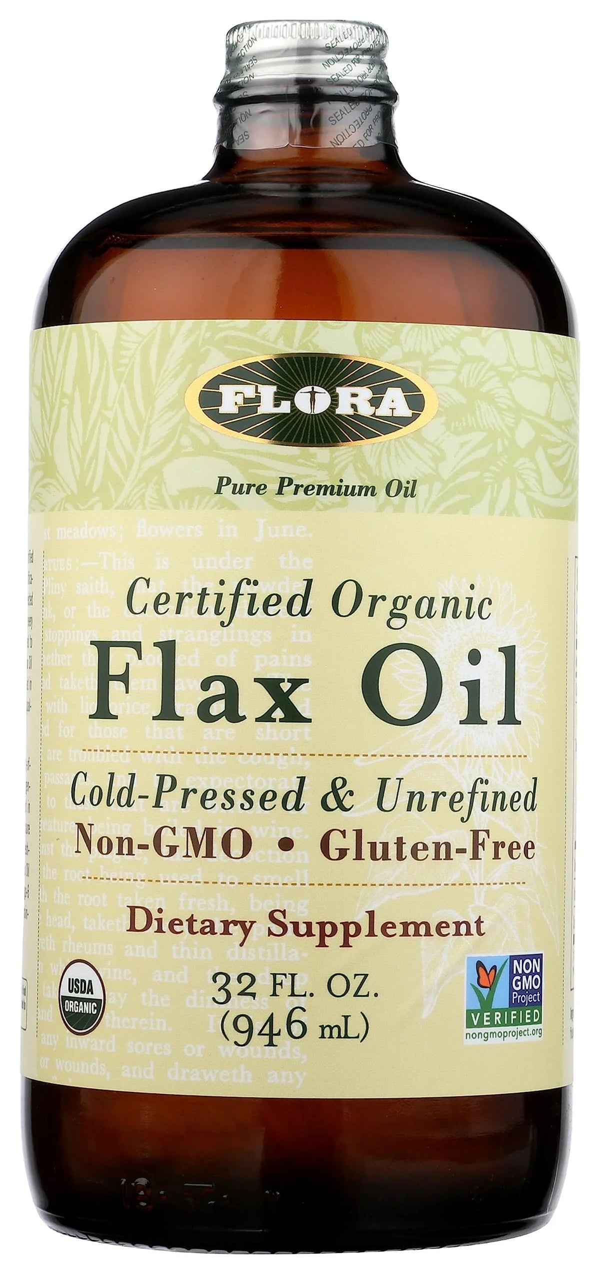 Cold Pressed Unrefined Organic Flax Seed Oil 32 oz D256101