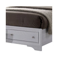 White Eastern King Bed with Silver Accents F3199