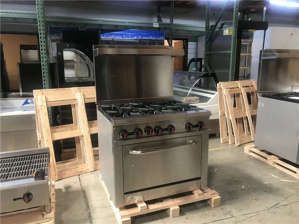 36" 6 Burners Commercial Range & Oven Stainless Steel 211000 BTU K533895