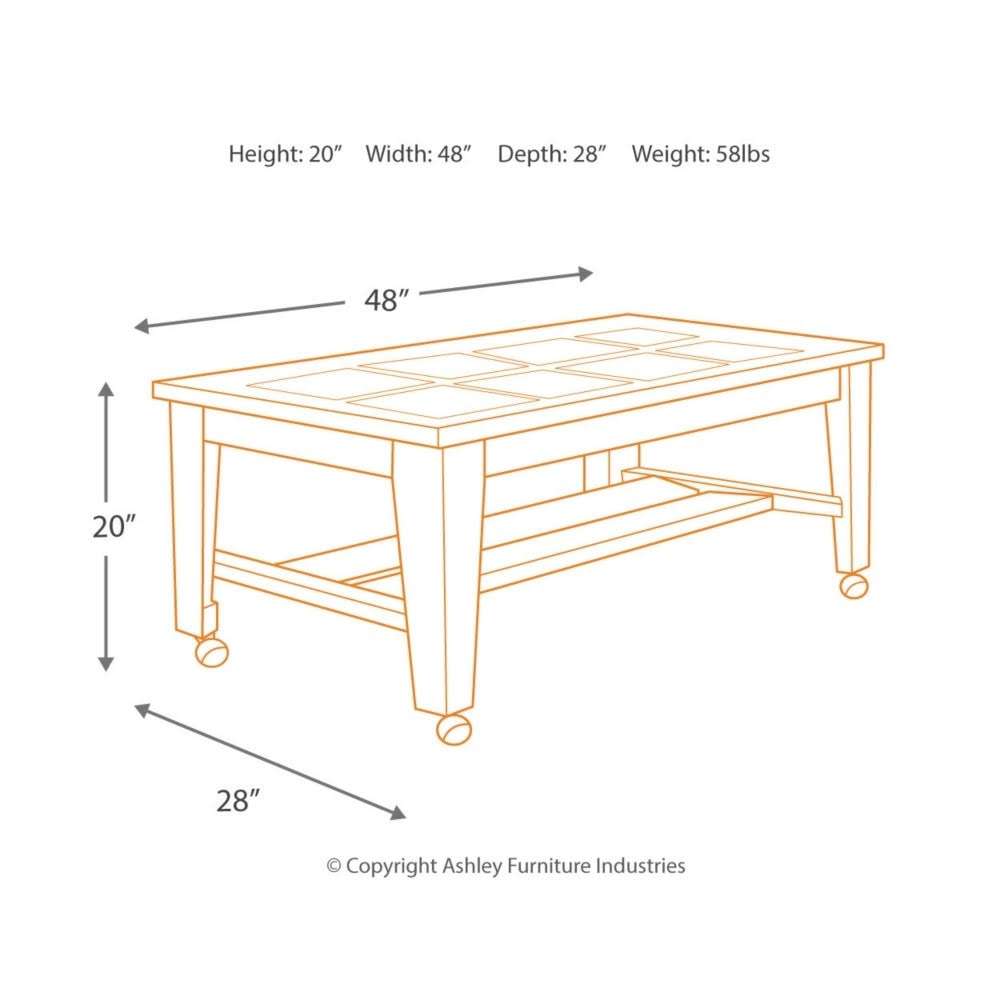 Rectangular Cocktail Table, Brown C2154