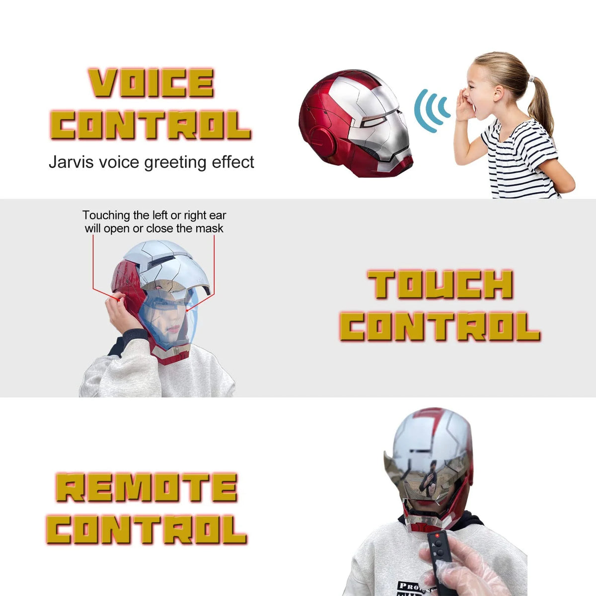 Silver Electronic Iron Man Helmet Mask with LED Eyes B43948
