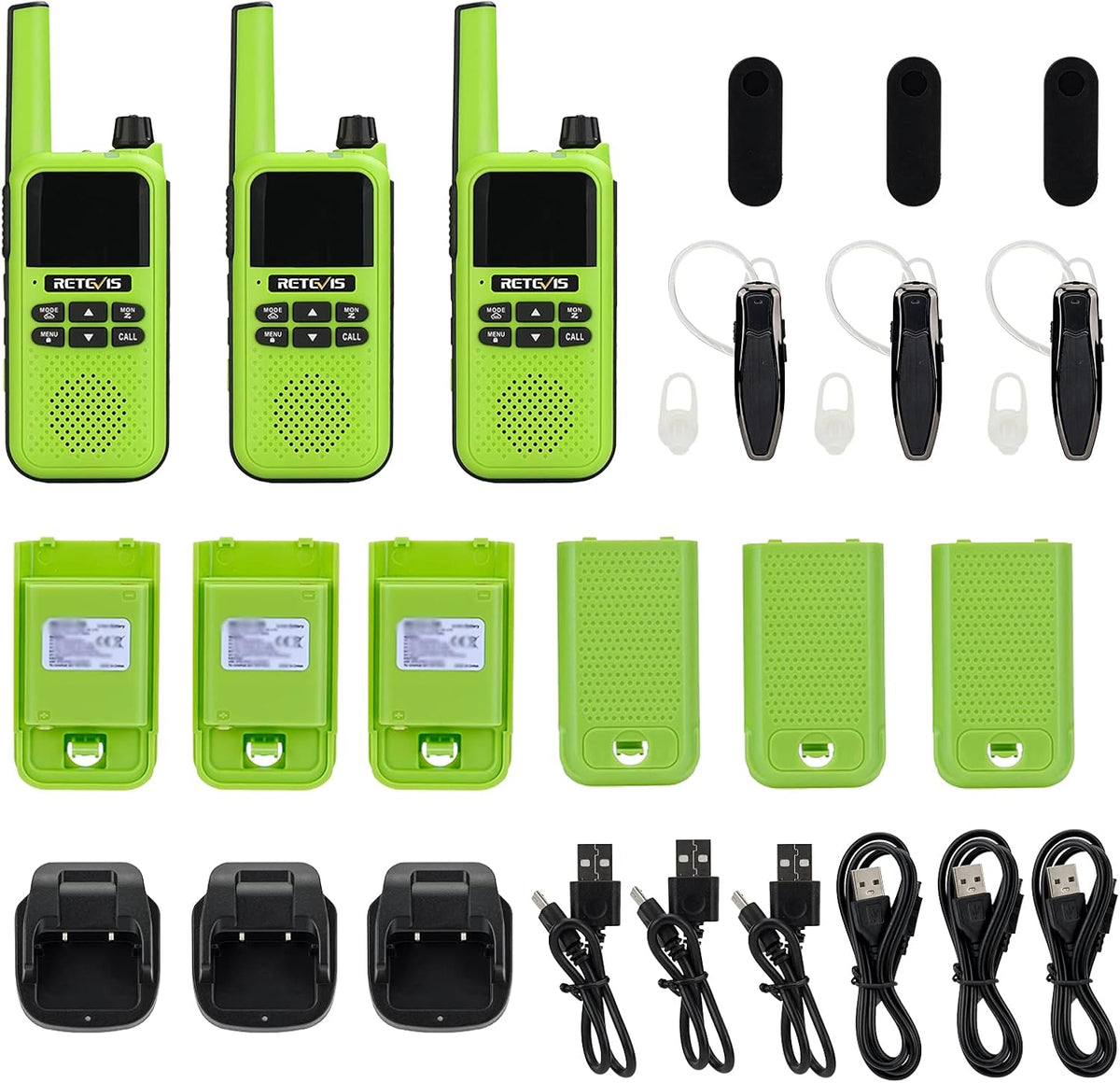 Bluetooth Rechargeable Two Way Radio 1400mAh 3Pcs H49011