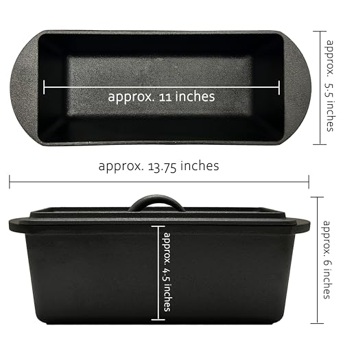 Rectangular Cast Iron Bread Loaf Pan with Lid L42485