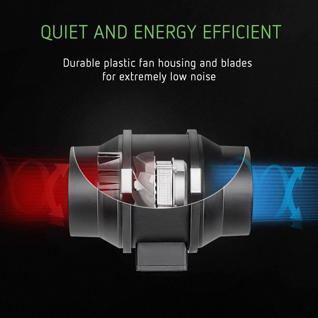6 Inch 390 CFM Inline Fan Carbon Filter Ducting Ventilation Kit Z524166