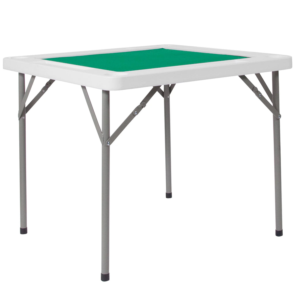 Square 4-Player Folding Card Game Table with Green Felt and Cup Holders A97092
