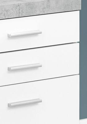3 Drawer File Cabinet on Castor in White and Gray Cement N59917