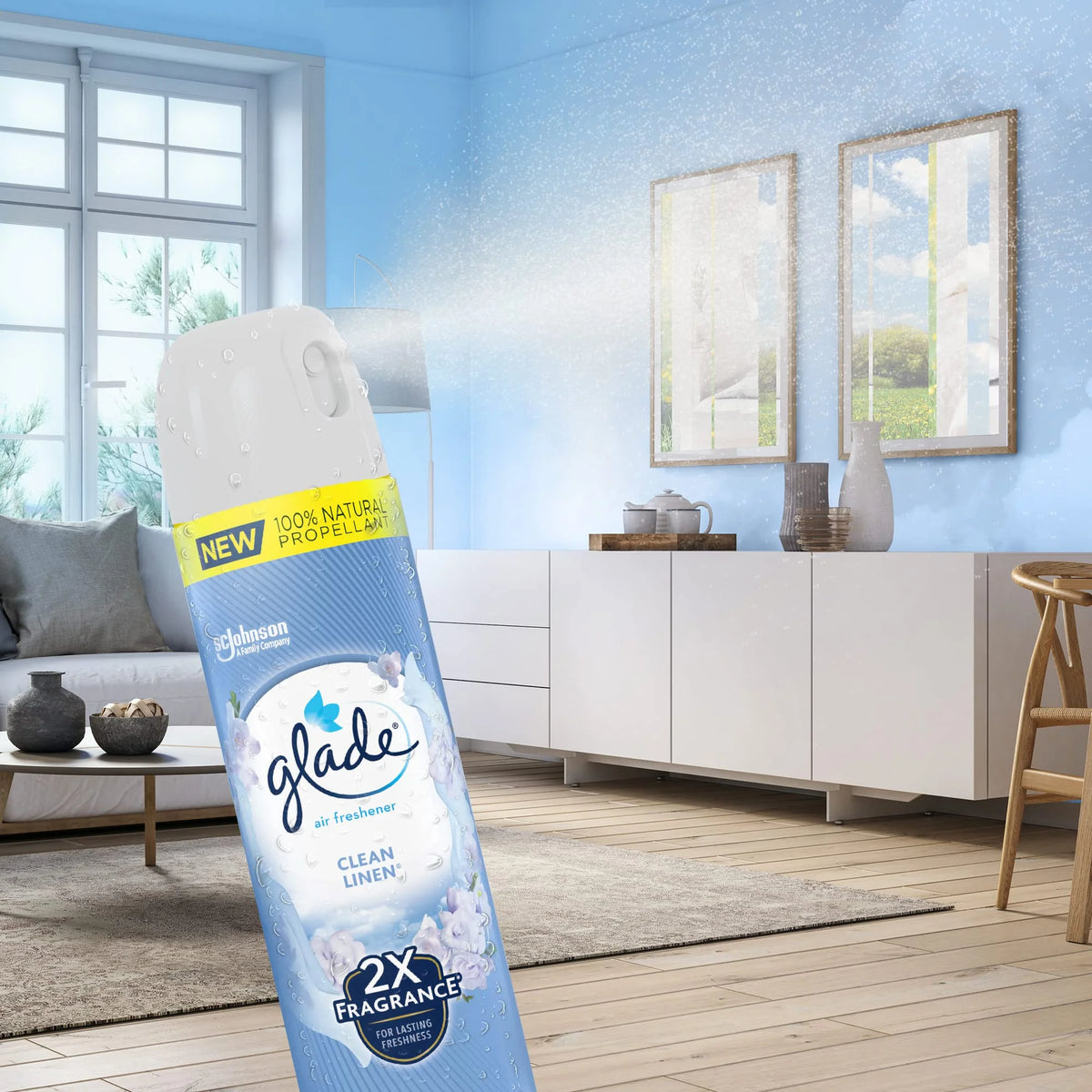 Clean Linen Room Air Freshener Spray, 8.3 Oz (Pack of 24) B610