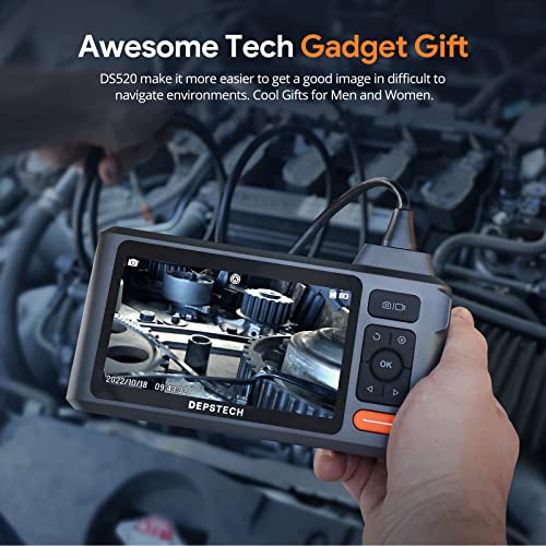 Triple Lens Sewer Inspection Camera with 50FT Semi-Rigid Cable, 5" IPS Screen, 1080P Waterproof Borescope, Carrying Case W10046