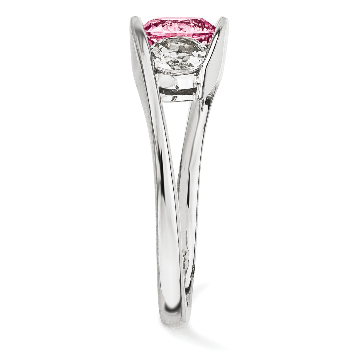 Clear/Pink Swarovski Topaz Ring Size 6 B13213