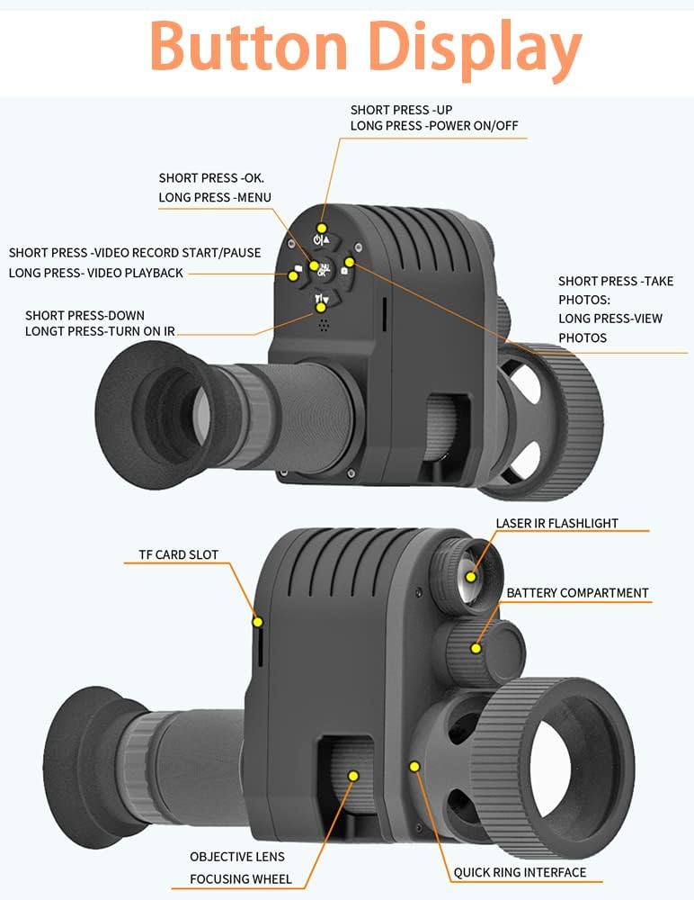 Night Vision Scope 1080P Hunting Riflescope with Quick Install Rings O553