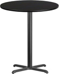 Round Laminate Table Top with Bar Height Table Base Q4206