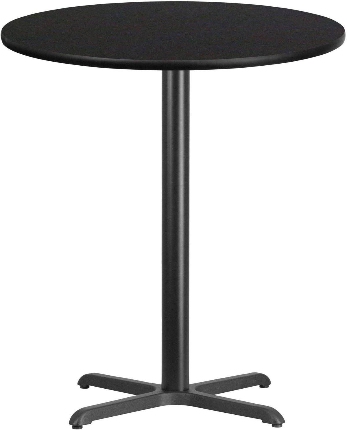 Round Laminate Table Top with Bar Height Table Base Q4206