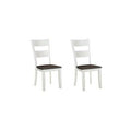 Solid Wood Ladder Back Side Chair in White/Black Y75396