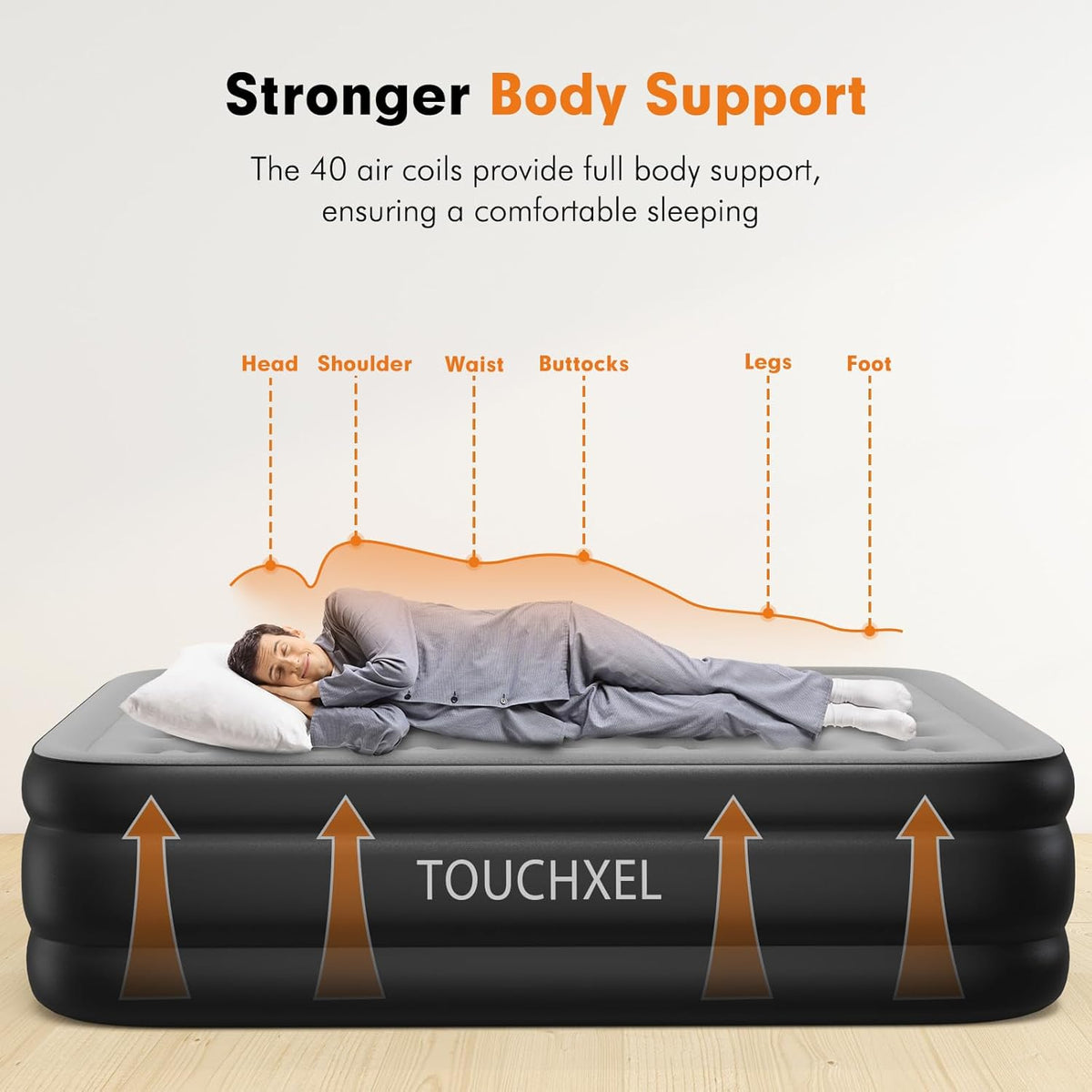 Queen Self Inflating Air Mattress 18" High with Built in Double Pump V64922