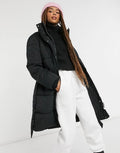 Padded Coat with Belt in Black J5483