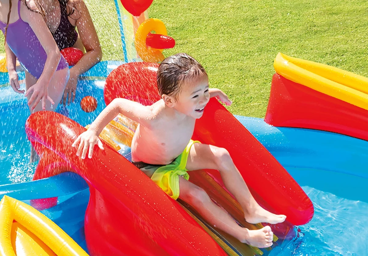 Rainbow Ring Inflatable Play Center with Slide H705073