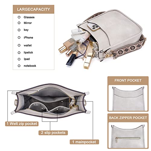 Vegan Leather Crossbody Shoulder Bag with 2PCS Adjustable Strap U2307